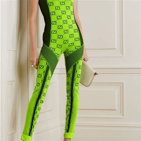 green gucci jumpsuit|Gucci green velvet suit.